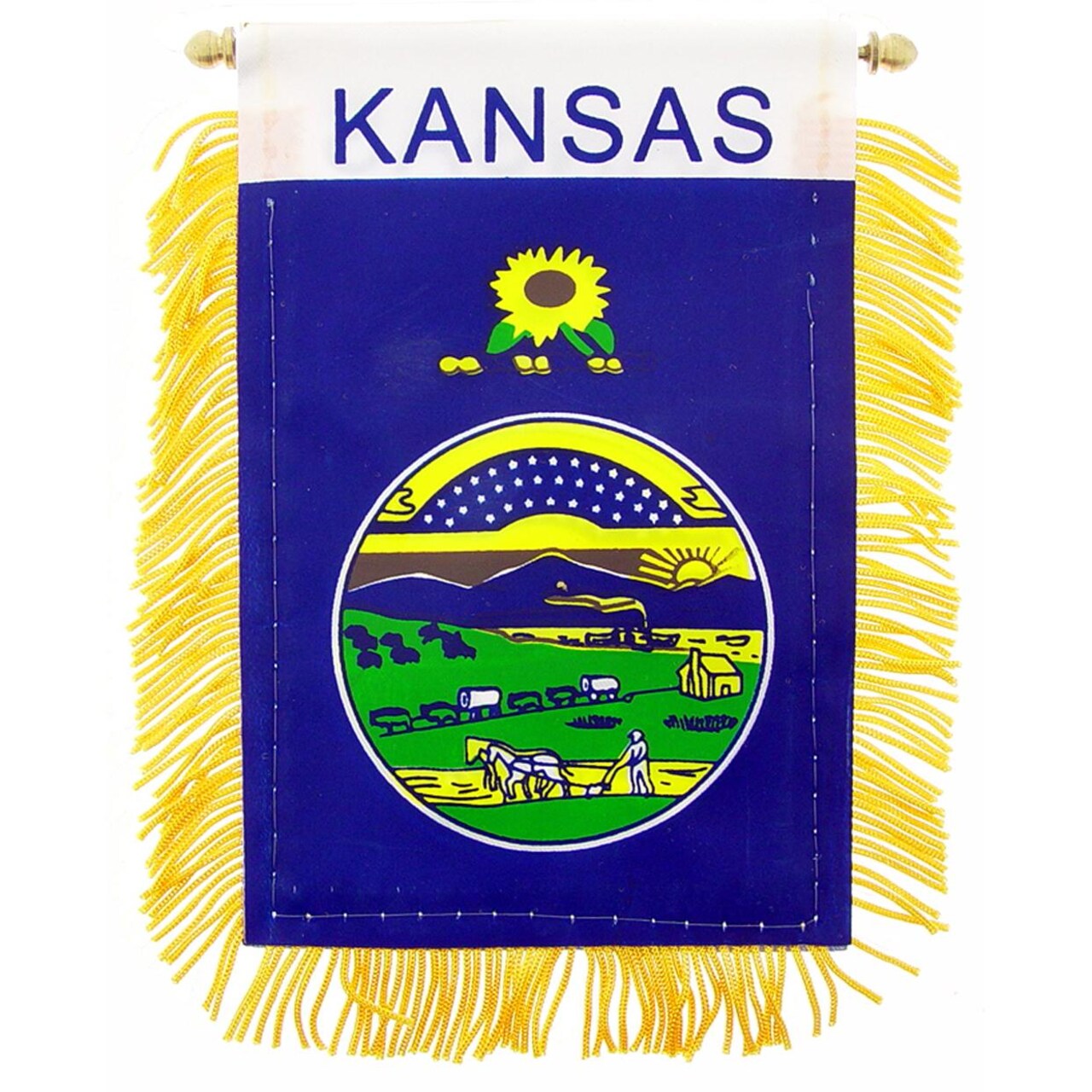 Kansas State Flag Mini Banner 3&#x22; x 5&#x22;